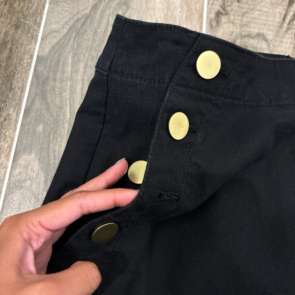 Loft black skirt with gold buttons - Picture 3 of 8